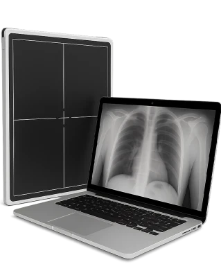 Cyfrowy detektor i laptop